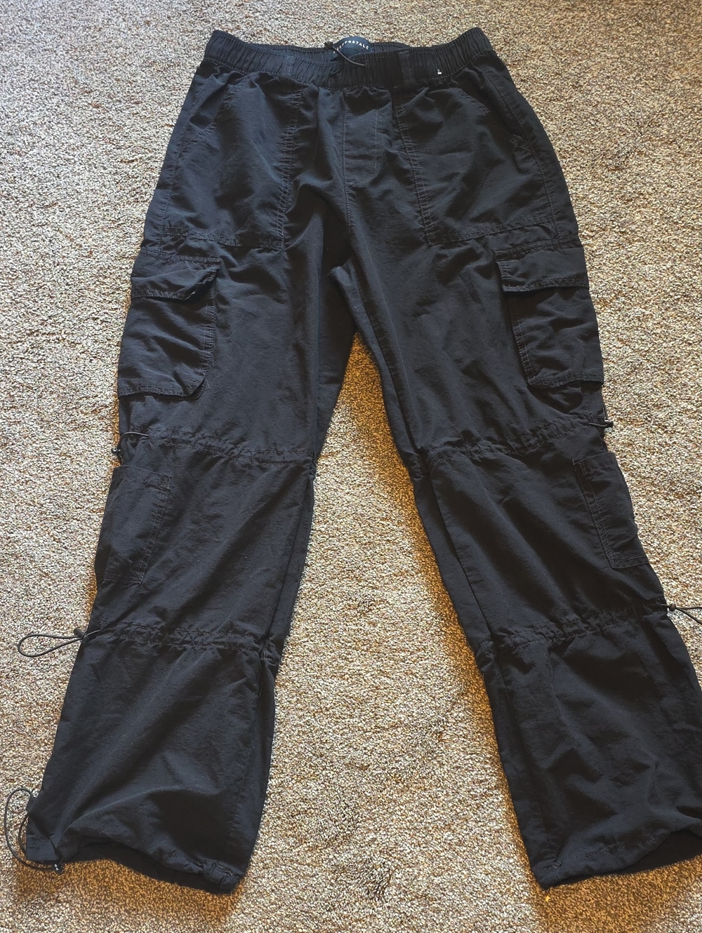 Aeropostale Black Cargo Drawstring Joggers